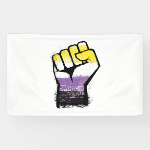 Lona Puño de Orgullo No Binario de Protesta