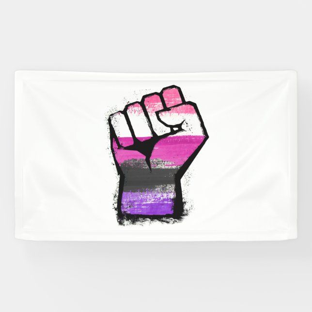 Lona Puño de protesta genderfluid (Horizontal)