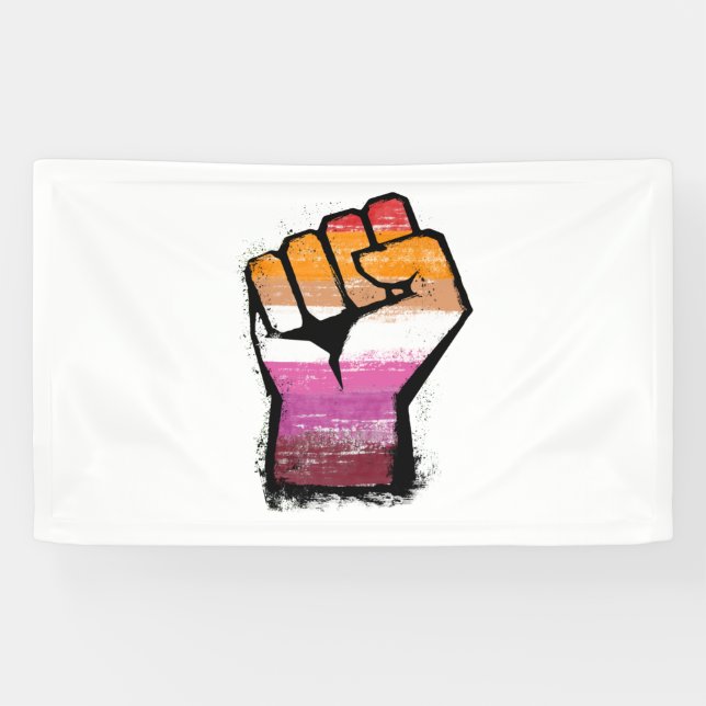 Lona Puño de protesta lésbica (Horizontal)