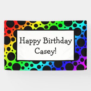 Lona Puntos de Polka aleatorios en el arco iris (¡Perso