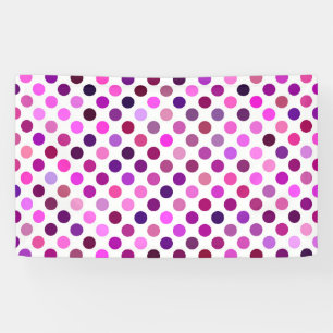 Lona Puntos de polka rosados y púrpura