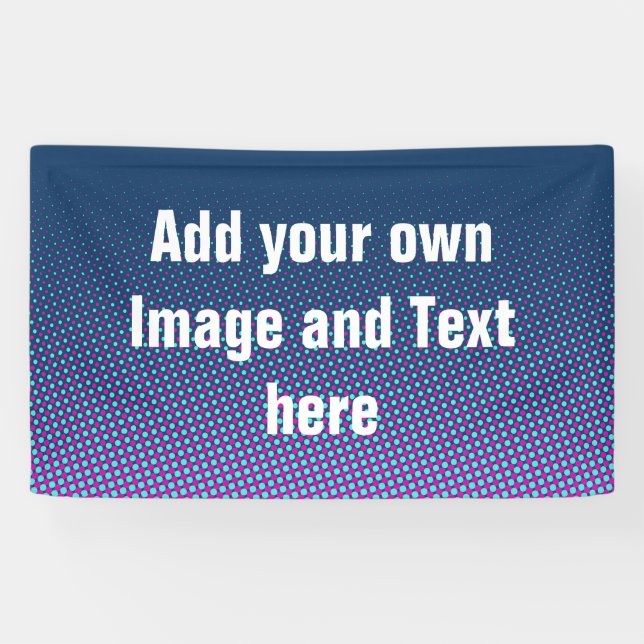 Lona Puntos Patrón cian rosa azul + tus ideas (Horizontal)