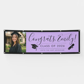 Lona PURPLE & BLK 2026 | Graduation Banner with Photo