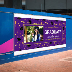 Lona Purple Congrats Graduate Custom Photo Graduation