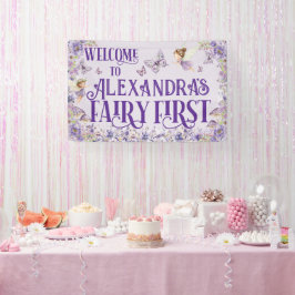 Lona Purple Floral Fairy First Birthday Welcome