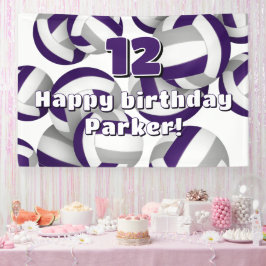 Lona purple gray volleyballs kids birthday party