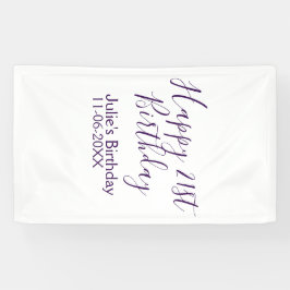 Lona Purple happy 21st cumpleaños fecha Keychain