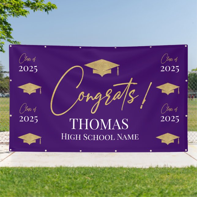 Lona Purple Step and repeat Graduation Backdrop banner  (Afuera)