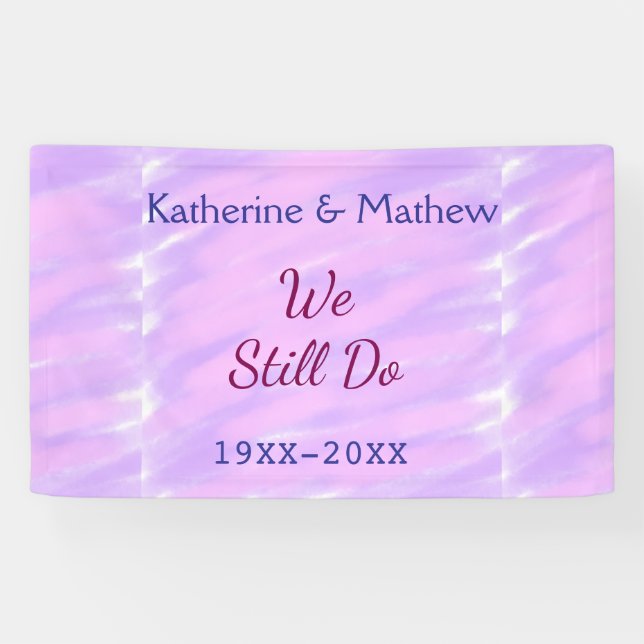 Lona Púrpura rosa pastel Renovación de votos aniversari (Horizontal)
