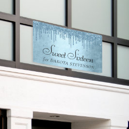 Lona Purpurina de hielo de goteo | Blue Faux Sparkle Sw