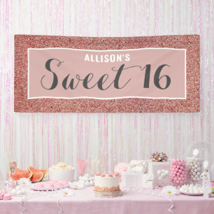 Lona Purpurina de oro dulce 16 Rosa personalizado