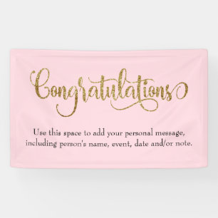 Lona Purpurina de oro giratorio Felicitaciones rosa pál