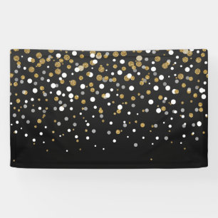 Lona Purpurina de oro negro moderno bonito confetti