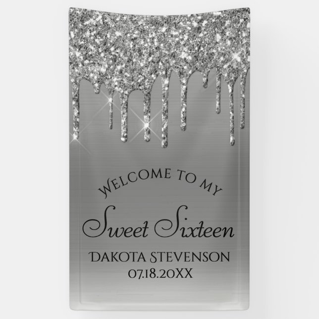 Lona Purpurina de Silvery de goteo | Platinum Sweet Die (Vertical)