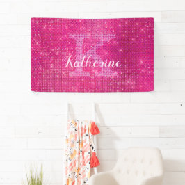 Lona Purpurina Girona Hot Pink Sparkle Monograma Dorm