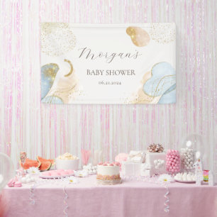 Lona Purpurina mágico Resumen Monograma Baby Shower