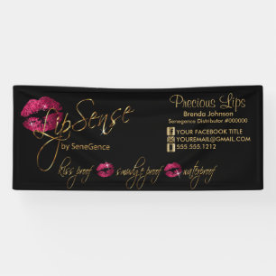 Lona Purpurina rosado caliente y labios de oro