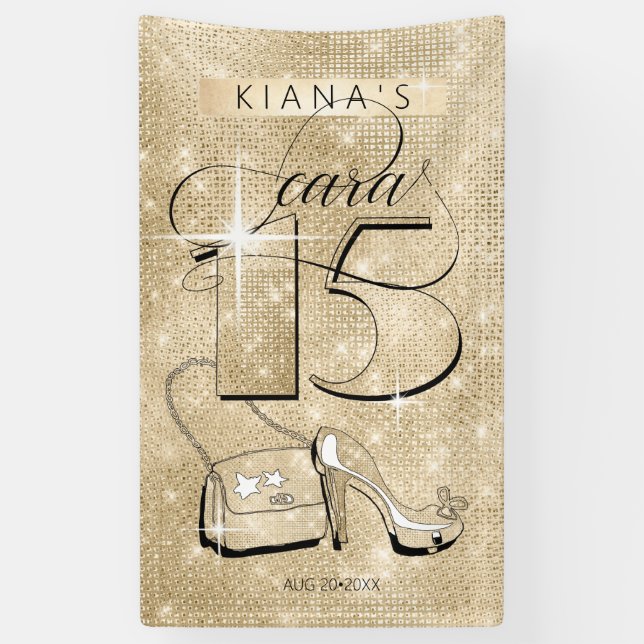 Lona Purpurina y Shine Quinceanera Gold Vert ID701 (Vertical)