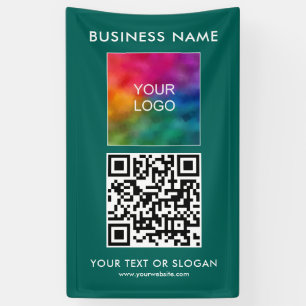 Lona QR Code Business Logo Here Vertical Moderno Outdoo
