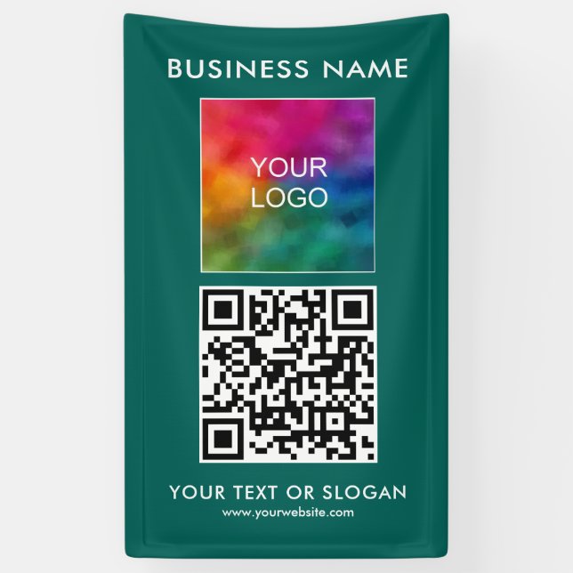 Lona QR Code Business Logo Here Vertical Moderno Outdoo (Vertical)