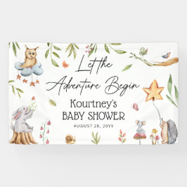 Lona Que empiece la aventura en Woodland Baby Shower