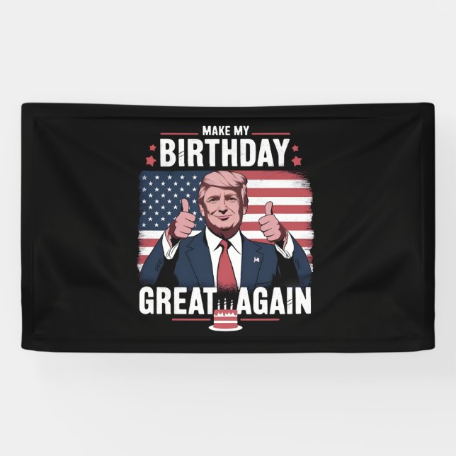Lona Que mi cumpleaños sea genial otra vez, Trump diver (Horizontal)
