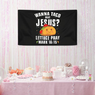 Lona Quiero Taco Sobre Jesús Cinco de Mayo Cristiano