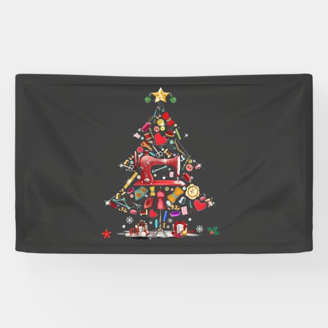 Lona Quilter Feliz Navidad Árbol de Patchwork Quilting  (Horizontal)