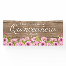 Quinceañera de Amapolas Rosadas Rústicas