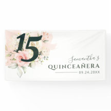 Quinceanera Pink Floral 15 cumpleaños botánico
