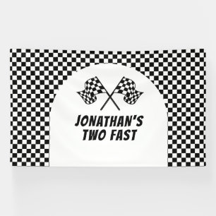 Lona Racing Birthday Two Fast backdrop banner