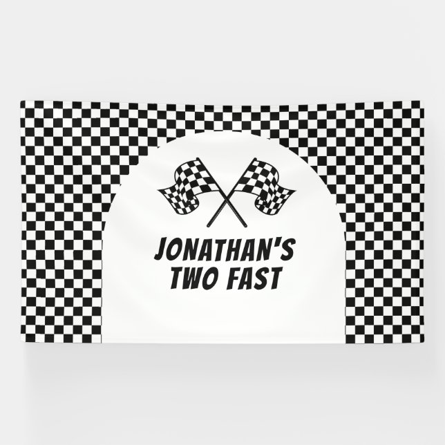 Lona Racing Birthday Two Fast backdrop banner (Horizontal)