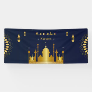 Lona Ramadán moderno Kareem Oro azul festividad musulma