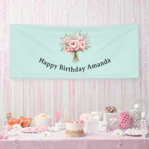 Lona Ramo de flores de peonía rosa bonito Cumpleaños