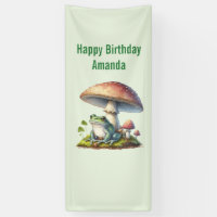 Rana debajo de un hongo Cumpleaños lindo de la nat