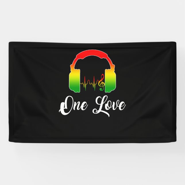 Lona Rasta Reggae Music Auriculares Orgullo jamaiquino (Horizontal)