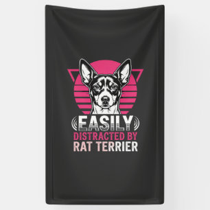 Lona Rat Terrier Fácilmente Distraído Perro Retro