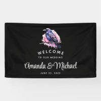 Raven negro en la bienvenida de un Boda de sucursa