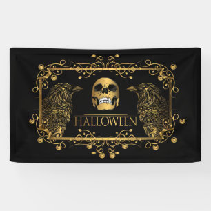 Lona Ravens Skull de Halloween de Oro