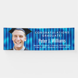 Lona Rayas Azules Foto Personalizada Felicitaciones Gra