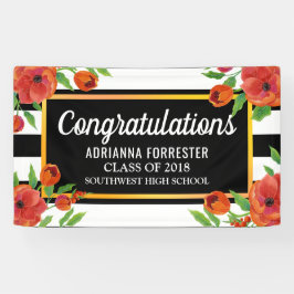 Lona Rayas blancas el | negras florales rojas graduadas