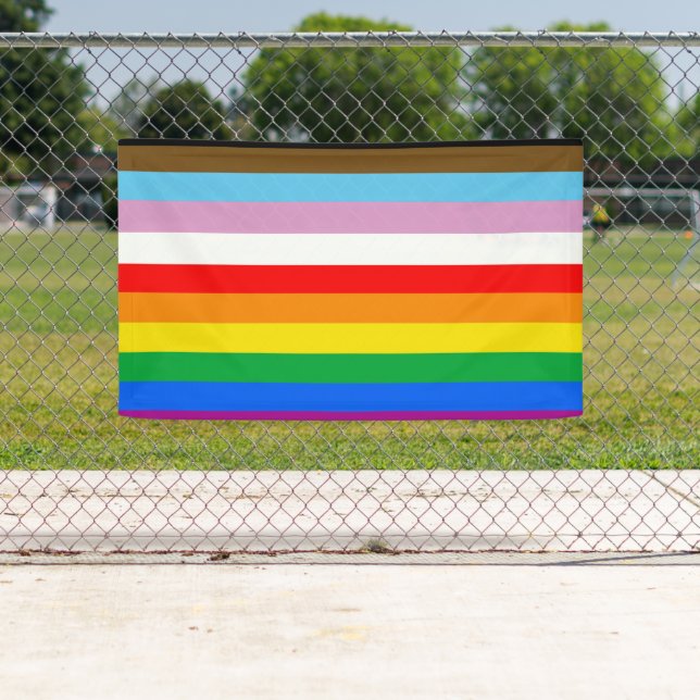 Lona Rayas de la Bandera de Progreso LGBTQ+ (In situ)