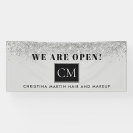 Lona Reabriendo el pelo y el maquillador Purpurina gris