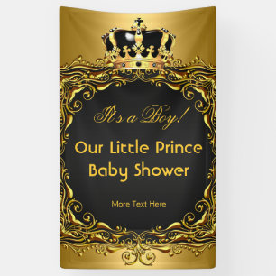 Lona Real Gold Black Crown Baby Shower Boy