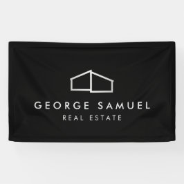Lona Realtor de logotipos para el hogar negro y blanco
