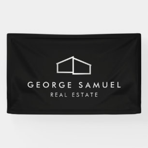 Lona Realtor de logotipos para el hogar negro y blanco