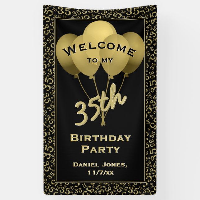 Lona Recepción a mi 35ta fiesta de cumpleaños - (Vertical)