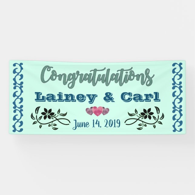 Lona Recepción de boda personalizada (Horizontal)