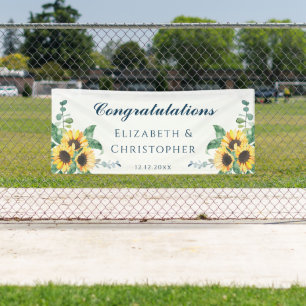Lona Recepción de bodas con felicitaciones por el giras