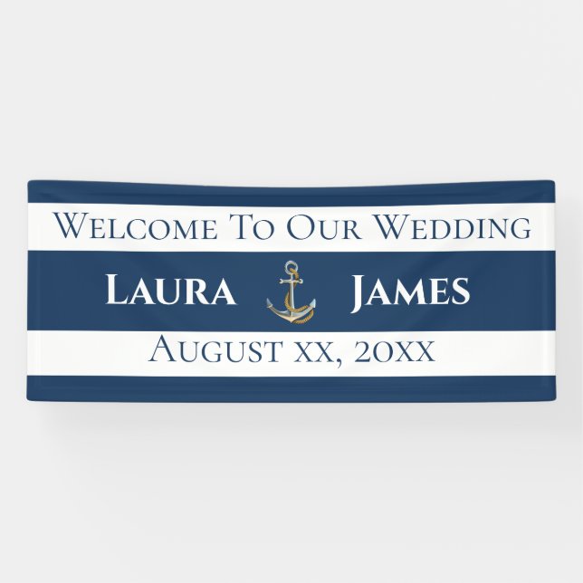 Lona Recepción de bodas náuticas (Horizontal)